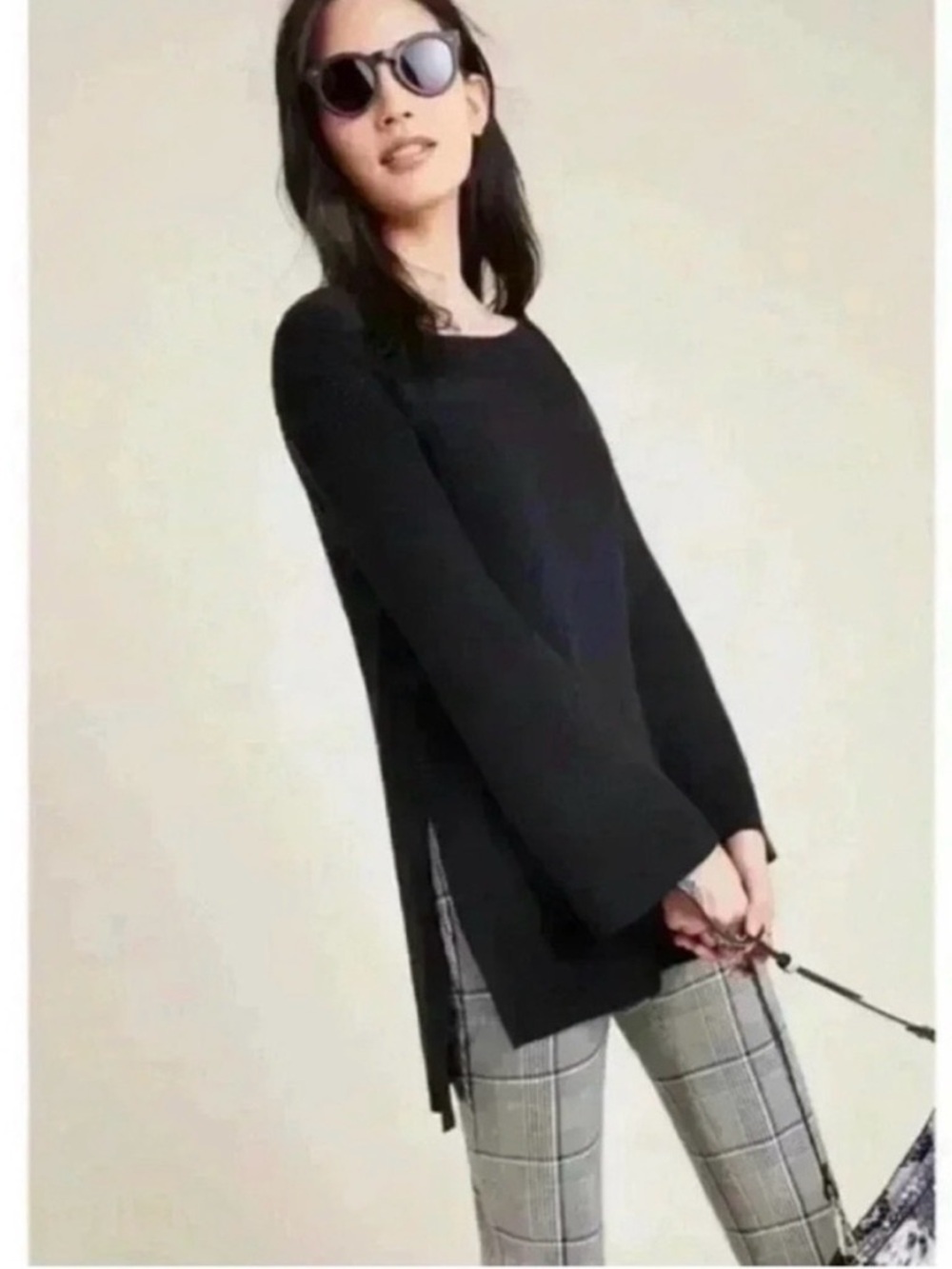 Anthropologie Elise Black Knit Off The Shoulder
Tunic